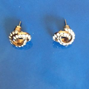 Gold Plated Crystal Studs Earrings